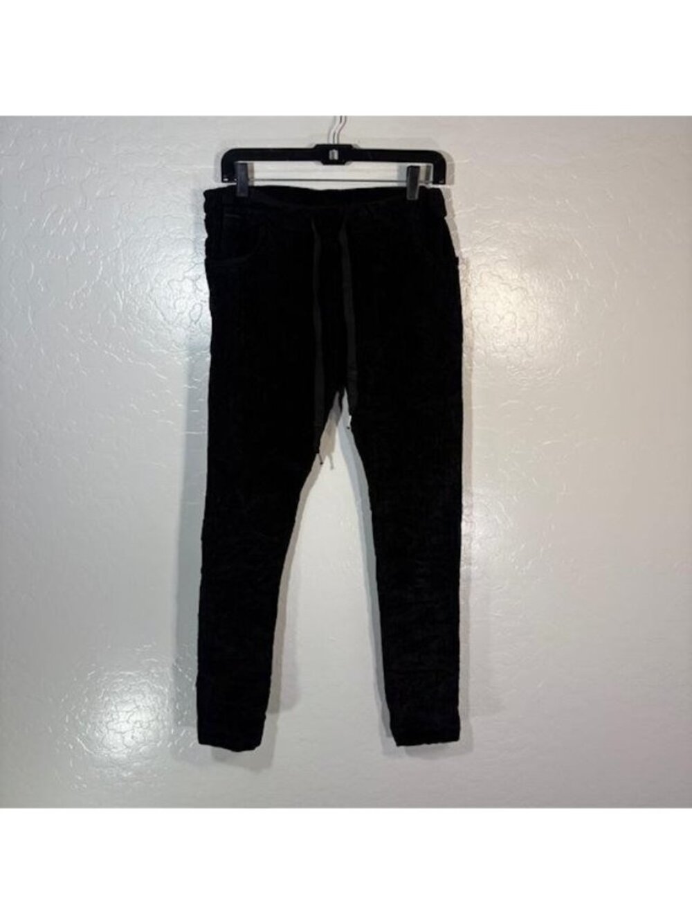 Venti6 Pants Womens Small Black Corduroy Jogger Elastic Waist Pockets Ankle